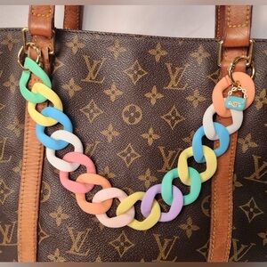 Resin Pastel Candy Box Colorful Bag Charm Chain Top Handle Purse Extender Blue